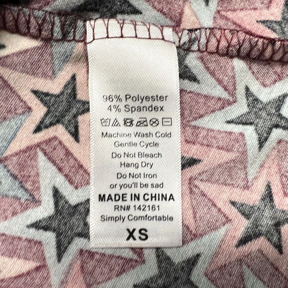 LulaRoe T-shirt Dress All Over Stars Print Flowy Knee Length Fun Size XS - Picture 4 of 9